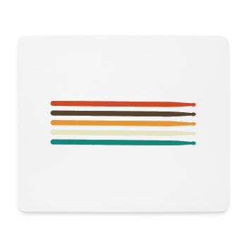 baguettes pour batteurs retro batterie vintage - Tapis de souris (format paysage) - blanc - Devant