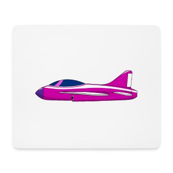 Flugzeug Pink - Mousepad (Querformat) - Weiß - Vorne