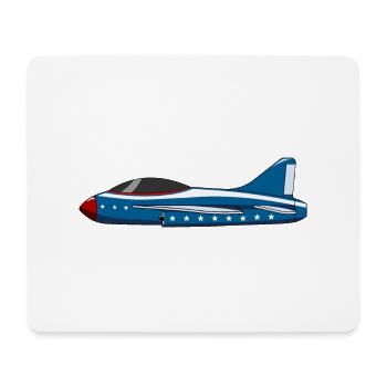 Flugzeug Blau Stern - Mousepad (Querformat) - Weiß - Vorne