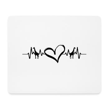 Ecg Heartbeat Graphic Animal Lover Zoo Keeper Anim - Mousepad (Querformat) - Weiß - Vorne