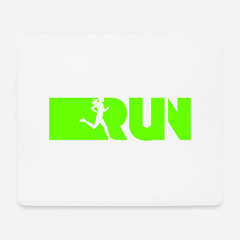 run Sport - Mousepad (Querformat) - Weiß