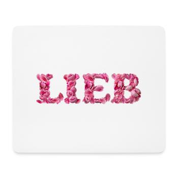 Lieb mit Rosenblättern geschrieben - Mousepad (Querformat) - Weiß - Vorne