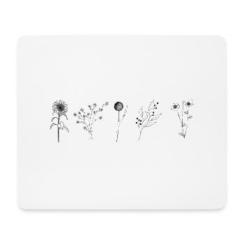 Minimalistische Blume - Mousepad (Querformat) - Weiß - Vorne