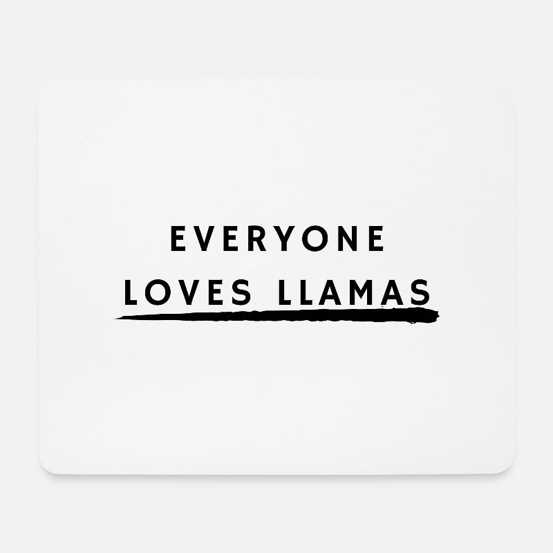 Everyone love llamas - Mouse Pad (horizontal) - white