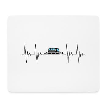 Snow Groomer Heartbeat Completed Transport Black - Mouse Pad (horizontal) - white - Front