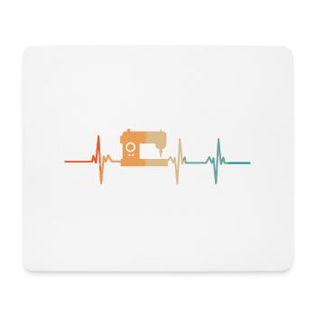 Battement de cœur couture - Tapis de souris (format paysage) - blanc - Devant