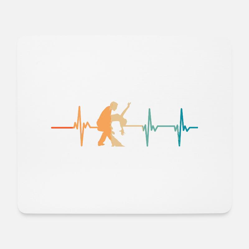Herzschlag tanzen - Mousepad (Querformat) - Weiß