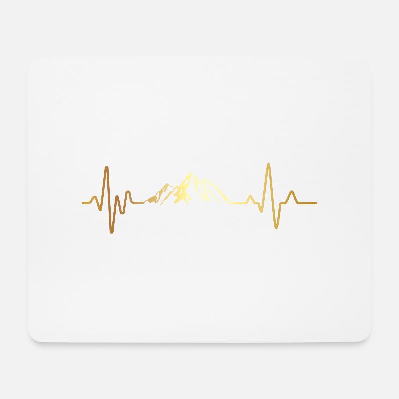 Herzschlag der Berge - Mousepad (Querformat) - Weiß