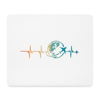battement de cœur voyage - Tapis de souris (format paysage) - blanc - Devant