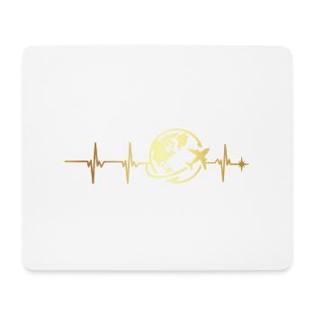 battement de cœur voyage - Tapis de souris (format paysage) - blanc - Devant