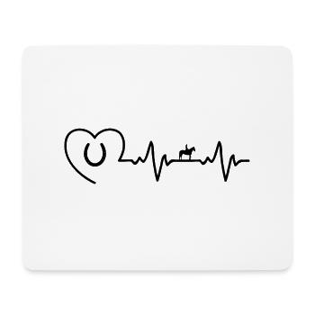 Mein Herz schlägt für das Reiten - Mousepad (Querformat) - Weiß - Vorne