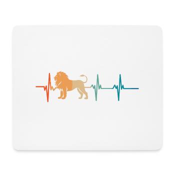 Lion Heartbeat - Mouse Pad (horizontal) - white - Front