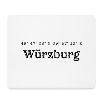 Coordonnées de Würzburg - Tapis de souris (format paysage) - blanc - Devant