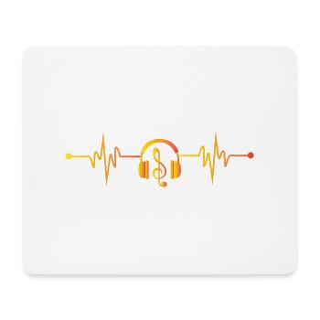 Herzschlag Kopfhörer Musik - Mousepad (Querformat) - Weiß - Vorne