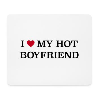 I love my hot Boyfriend - Mousepad (Querformat) - Weiß - Vorne