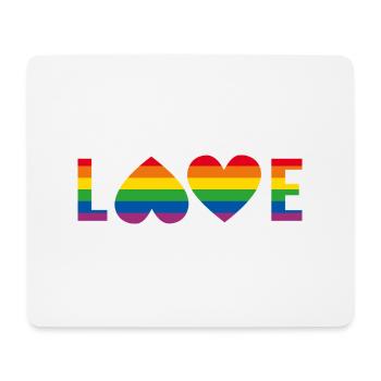 LGBTQIA+ Love Hearts Rainbow Flag - Mouse Pad (horizontal) - white - Front