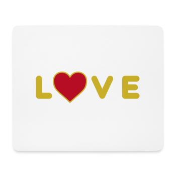 LOVE Design mit Herz - Mousepad (Querformat) - Weiß - Vorne