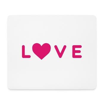 LOVE Design mit Herz - Mousepad (Querformat) - Weiß - Vorne