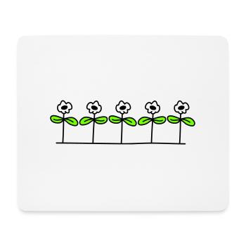 Five Pretty Daisies 5 Flowers Decorative Row - Mouse Pad (horizontal) - white - Front