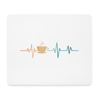Heartbeat Retro Kaffeetasse - Mousepad (Querformat) - Weiß - Vorne