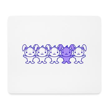 5 Hasen Freunde Unterschied Be Different Anders - Mousepad (Querformat) - Weiß - Vorne
