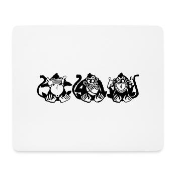 3_apes - Mousepad (Querformat) - Weiß - Vorne