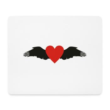 Wings & Heart - Mouse Pad (horizontal) - white - Front