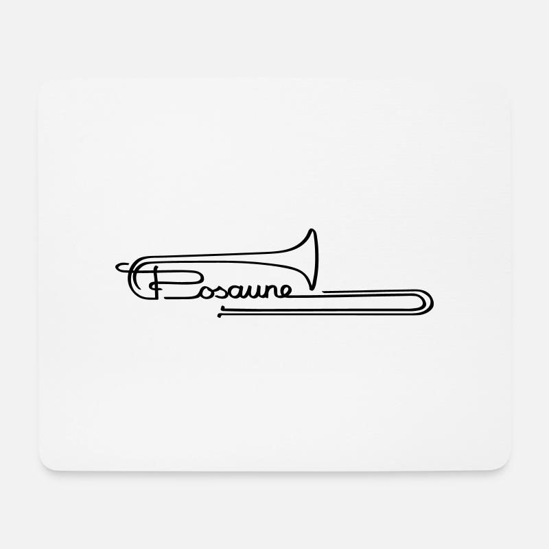 Posaune 2 - Mousepad (Querformat) - Weiß