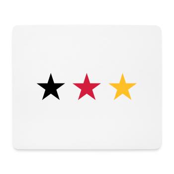 Deutschland Drei Sterne in Schwarz Rot Gold - Mousepad (Querformat) - Weiß - Vorne
