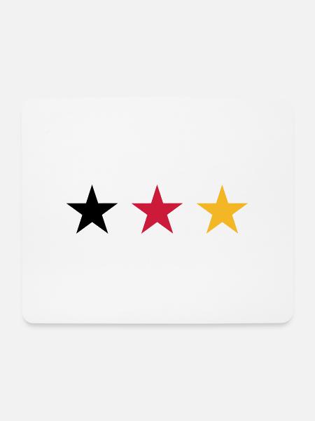Deutschland Drei Sterne in Schwarz Rot Gold - Mousepad (Querformat) - Weiß