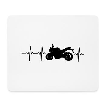 MEIN HERZ SCHLÄGT FÜR MOTORRÄDER - Mousepad (Querformat) - Weiß - Vorne