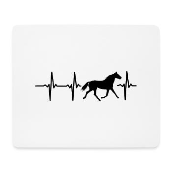 Mon cœur bat pour les chevaux ! - Tapis de souris (format paysage) - blanc - Devant