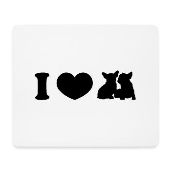I ♥ frenchies - Mouse Pad (horizontal) - white - Front