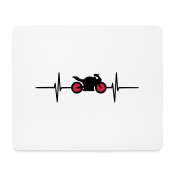moto pulse,fréquence cardiaque,battement de coeur - Tapis de souris (format paysage) - blanc - Devant