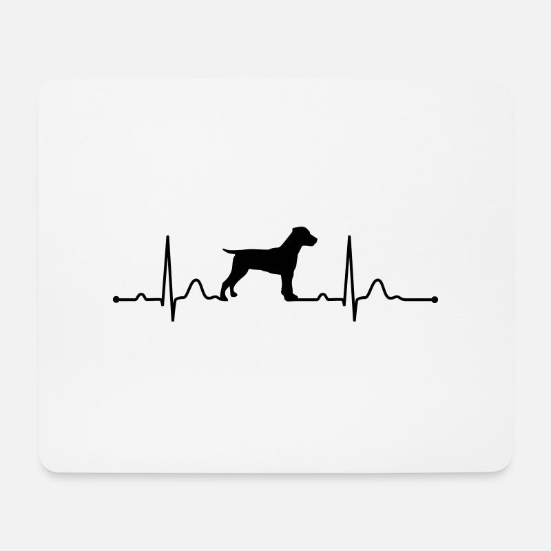DEUTSCHER JAGDTERRIER heartbeat Herzschlag - Mousepad (Querformat) - Weiß
