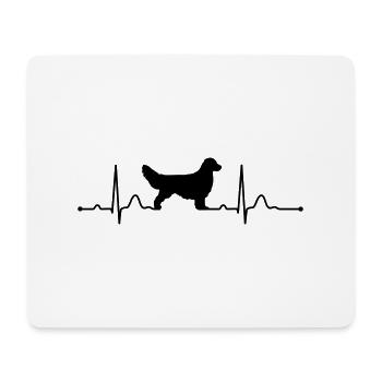 Golden retriever rythme cardiaque du rythme cardiaque - Tapis de souris (format paysage) - blanc - Devant