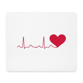 Herzschlag - Mousepad (Querformat) - Weiß - Vorne