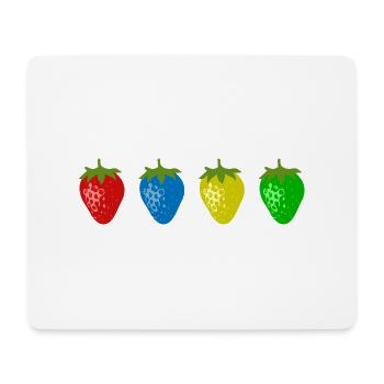 Bunte Erdbeeren - Mousepad (Querformat) - Weiß - Vorne
