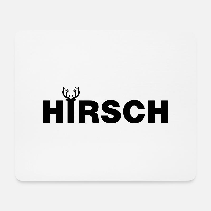 HIRSCH mit Geweih - für Jäger & Gejagte mit Humor - Mousepad (Querformat) - Weiß