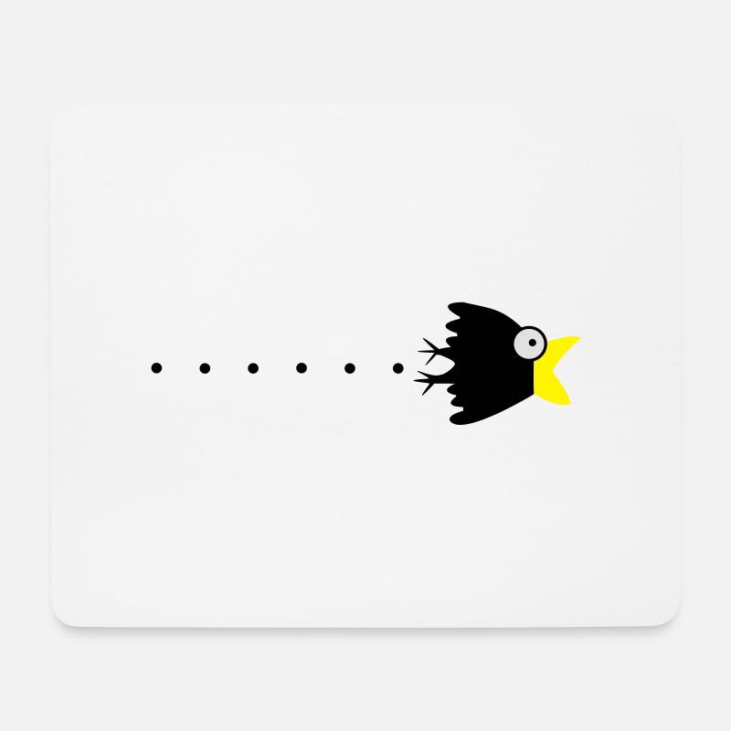 Rabe Überraschung Karikatur - Mousepad (Querformat) - Weiß