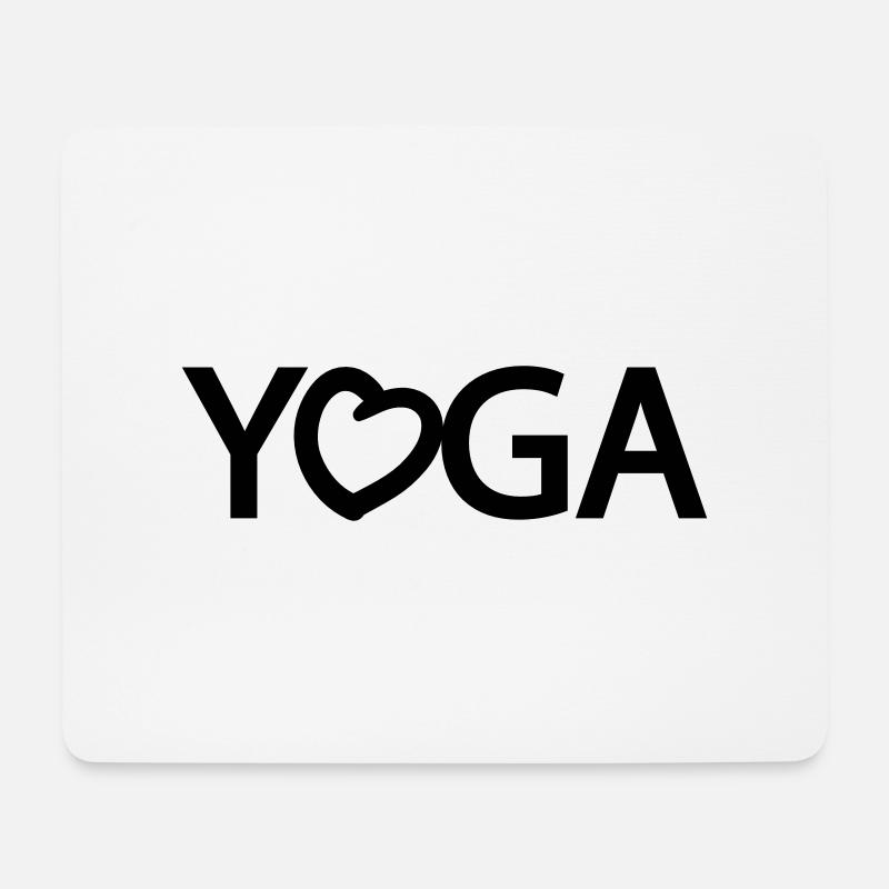 YOGA mit Herz - Mousepad (Querformat) - Weiß