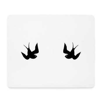 Tattoo Swallows Design Oldschool Birds Freedom - Mousepad (Querformat) - Weiß - Vorne