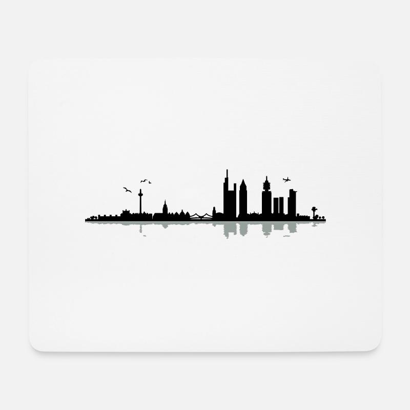 Frankfurt Skyline - Mousepad (Querformat) - Weiß