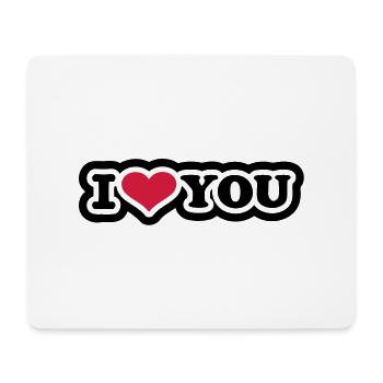 I love you - Tapis de souris (format paysage) - blanc - Devant