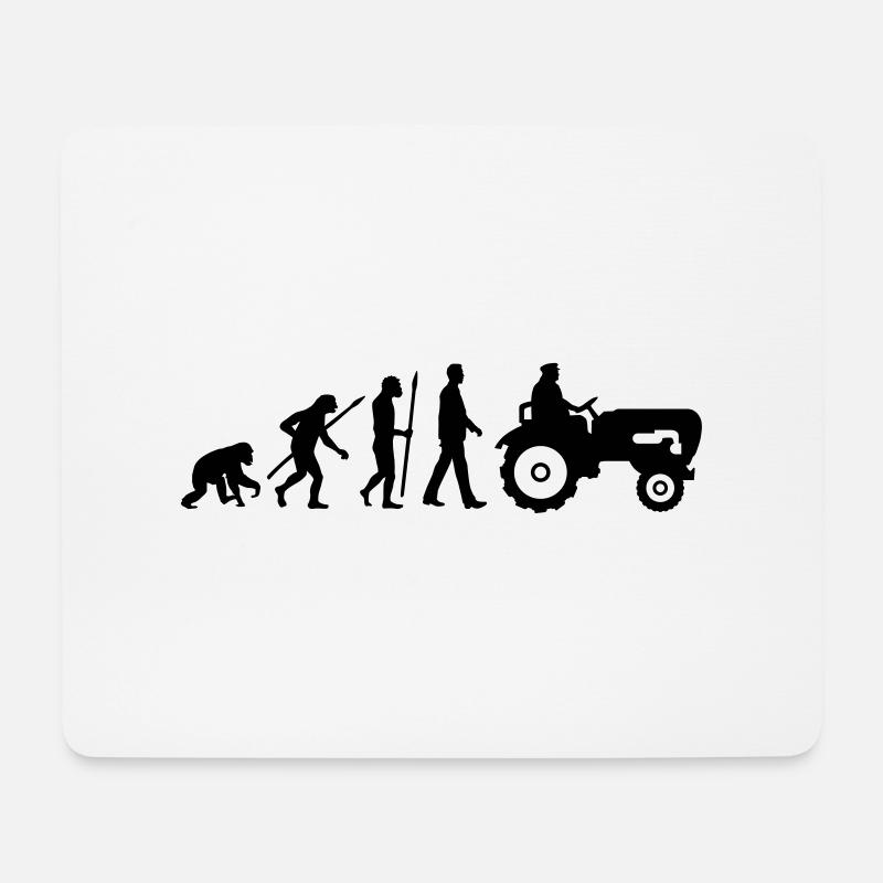 evolution_bauer_mit_traktor_032013_a_1c - Mousepad (Querformat) - Weiß