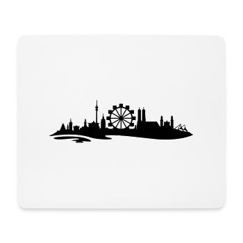 Skyline München Riesenrad 3 - Mousepad (Querformat) - Weiß - Vorne