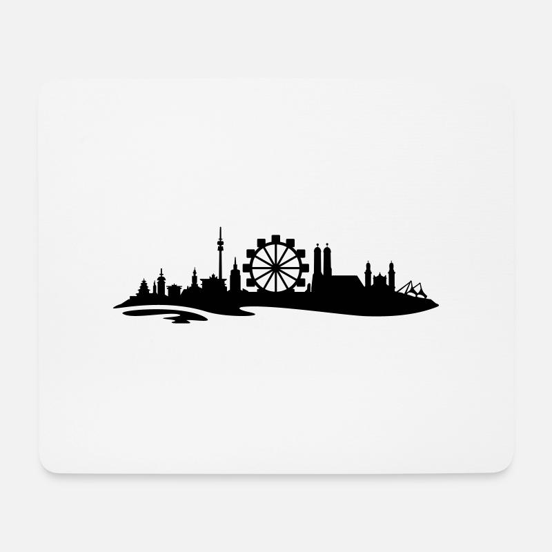 Skyline München Riesenrad 3 - Mousepad (Querformat) - Weiß