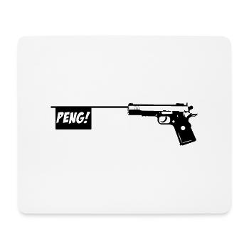 Gun PENG! Novelty Item gun 1c - Mouse Pad (horizontal) - white - Front