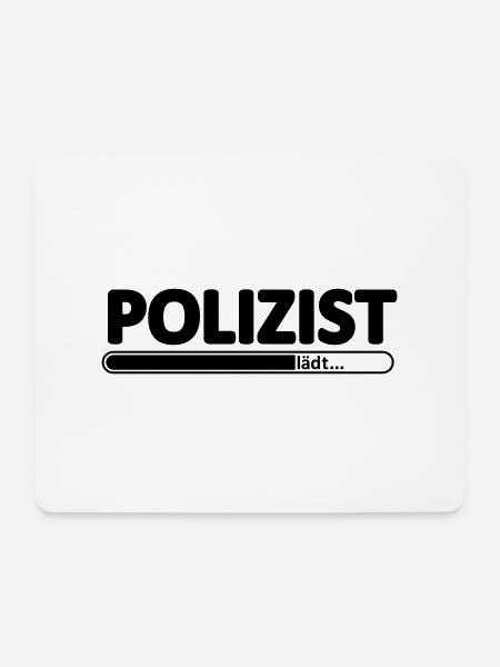 Polizist // Polizistin // Polizei //Polizeibeamtin - Mousepad (Querformat) - Weiß