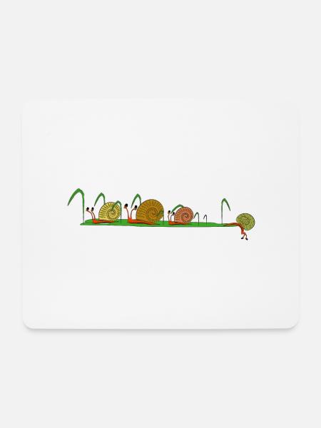 snails in the garden - Mouse Pad (horizontal) - white